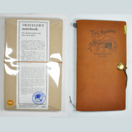 Traveler's Notebook Starter Kit Regular Size "Camel" - T.S.L KURASHIKI Customized Notebook (A)