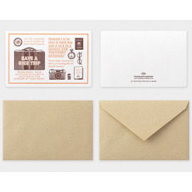 Traveler's Factory Letterpress Greeting Card Travel Tools Brown [07100-819]