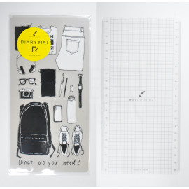 Waki Stationery Original Pencil Board for Traveler's Notebook Regular Size - Diary Mat Grey
