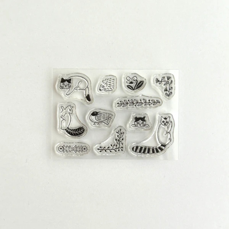 Mizushima JIZAI Clear Stamp LOG [STJ-L-MR-5] - Small Animals